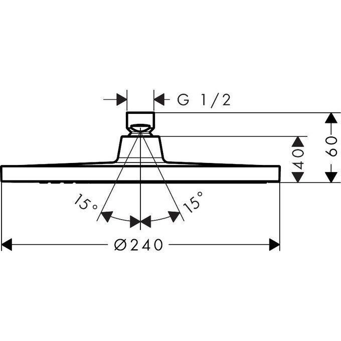 Верхний душ Hansgrohe Crometta S 240 EcoSmart Matt Black 26724670 (черный матовый), фото 2