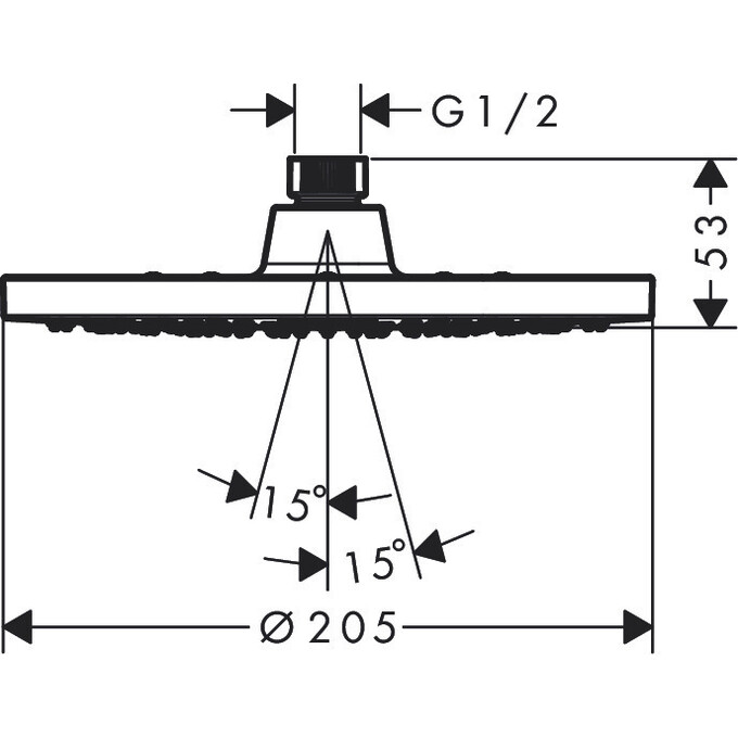 Верхний душ Hansgrohe Vernis Blend 200 EcoSmart 26277000, фото 5