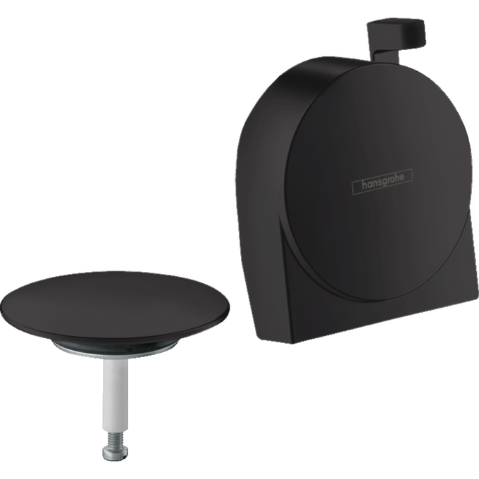 Внешняя часть к сифону на ванну с наполнением Hansgrohe Exafill S Matt Black 58117670 (черная матовая), фото 