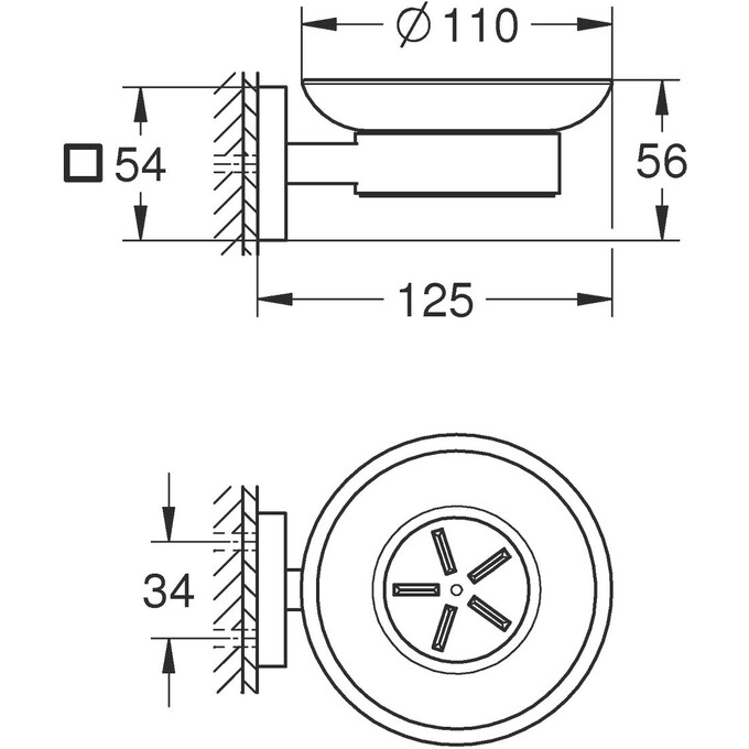 Мыльница Grohe QuickFix Start Cube 41096000 (настенная), Цвет производителя: хром, фото 8