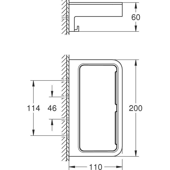 Полочка для душа Grohe QuickFix Start Cube 41107DC0 (суперсталь, с крючком), Цвет производителя: суперсталь, фото 6