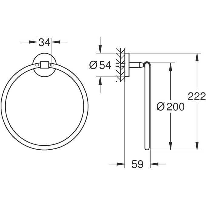 Тримач для рушників Grohe QuickFix Start Cosmopolitan 41167000 (кільце), фото , изображение 6