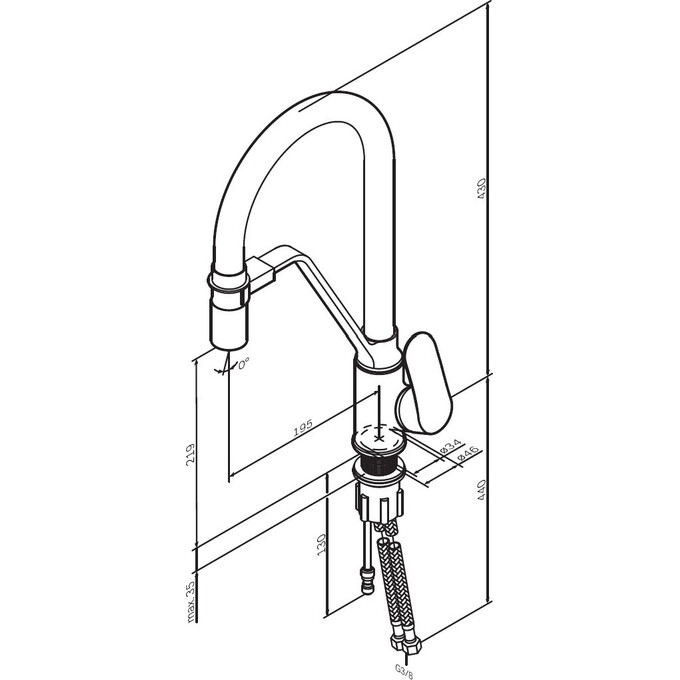 Смеситель для кухни Am.Pm Like F8007802 (черный матовый/хром, с гибким изливои и подключением питьевой воды), Цвет производителя: хром, фото 12