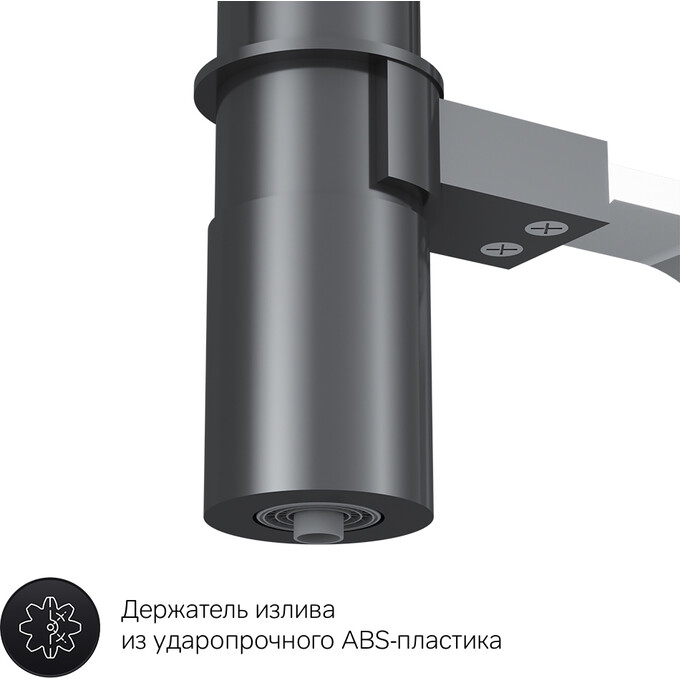 Смеситель для кухни Am.Pm Like F8007802 (черный матовый/хром, с гибким изливои и подключением питьевой воды), Цвет производителя: хром, фото 10