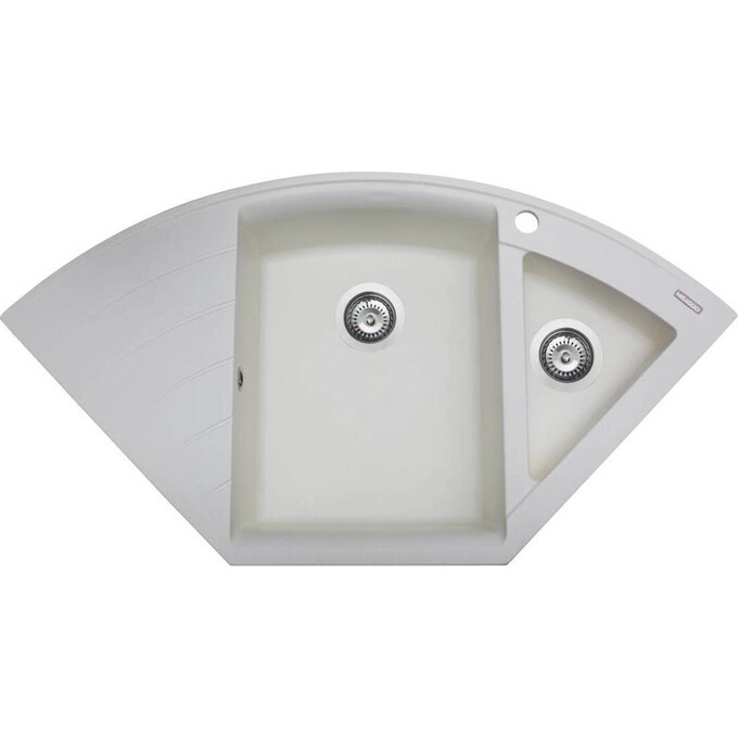 Miraggio Europe 0000018 Мийка для кухні врізна кутова 110x57 см, білий, Колір виробника: білий, фото 