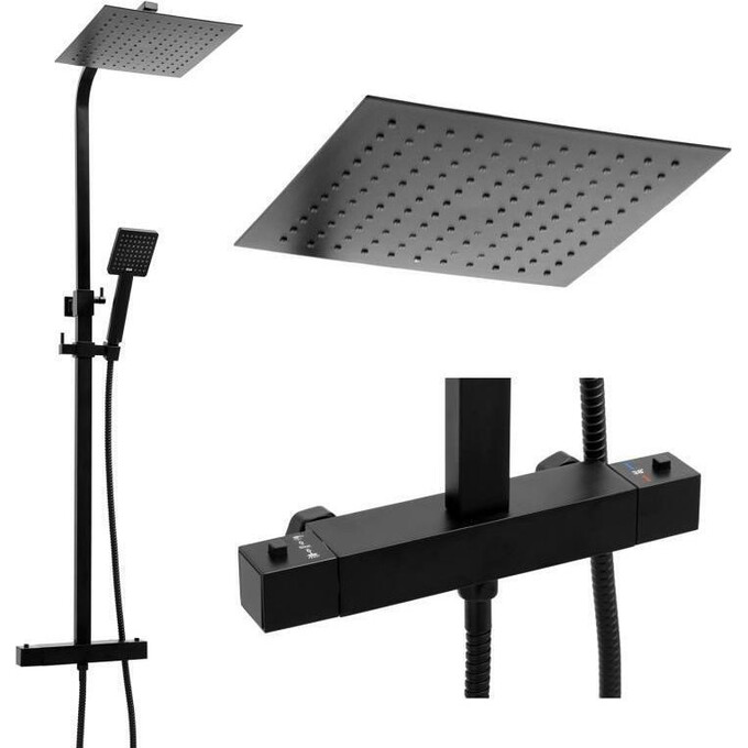 Термостатическая душевая система Yoka Cube 25 Black Matt BP.CUBE-THERM-25-BLK (черная матовая), фото 3