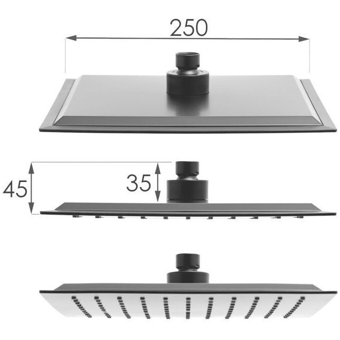 Термостатическая душевая система Yoka Cube 25 Black Matt BP.CUBE-THERM-25-BLK (черная матовая), фото 9