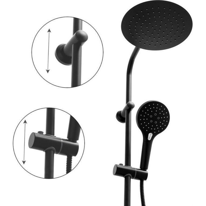 Термостатическая душевая система Yoka Bergen 25 Black BP.BERGEN-THERM-25-BLK (черная), фото 8