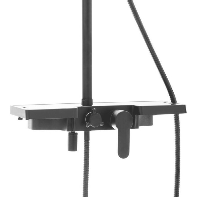 Душова система Yoka Saba 25 Black Matt BP.SABA25-BLK (чорна матова, з виливом та поличкою), фото , изображение 4