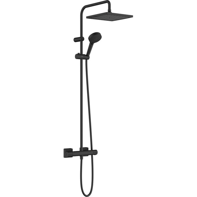 Термостатическая душевая система Hansgrohe Vernis Shape Showerpipe 240 EcoSmart Matt Black 26429670 (черная матовая), фото 