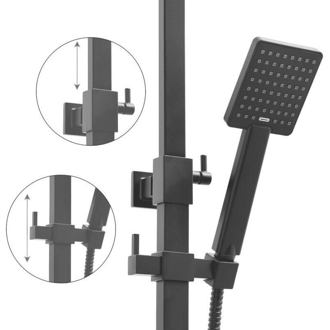 Термостатична душова система Yoka Cube 30 Black Matt BP.CUBE-THERM-30-BLK (чорна матова), фото , изображение 7