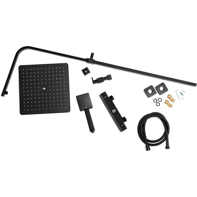 Термостатична душова система Yoka Cube 30 Black Matt BP.CUBE-THERM-30-BLK (чорна матова), фото , изображение 8