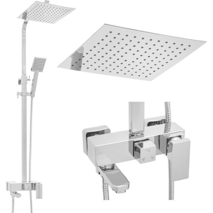 Душевая система Yoka Cube 25 Chrome BP.CUBE-25-CHR (с изливом), Цвет производителя: хром, фото 3