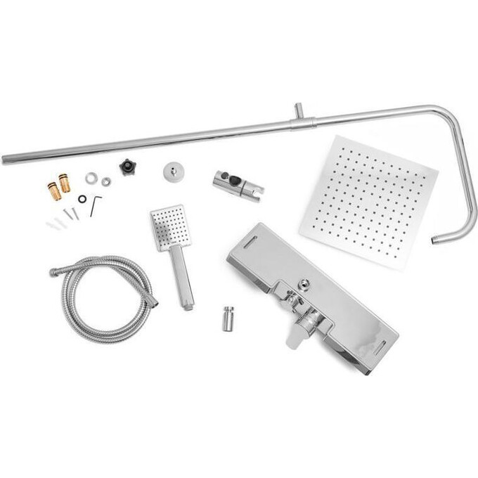 Душова система Yoka Oslo 25 Chrome BP.OSLO-25-CHR (з виливом та поличкою), Колір виробника: хром, фото , изображение 9