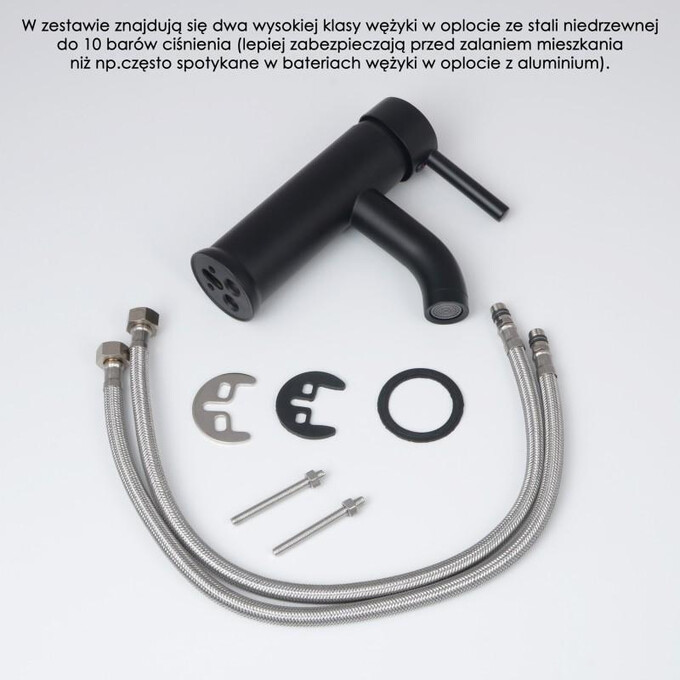 Змішувач для раковини Yoka Spa 24 Black BU.SPA-24-BLK (чорний), Колір виробника: чорний, фото , изображение 5