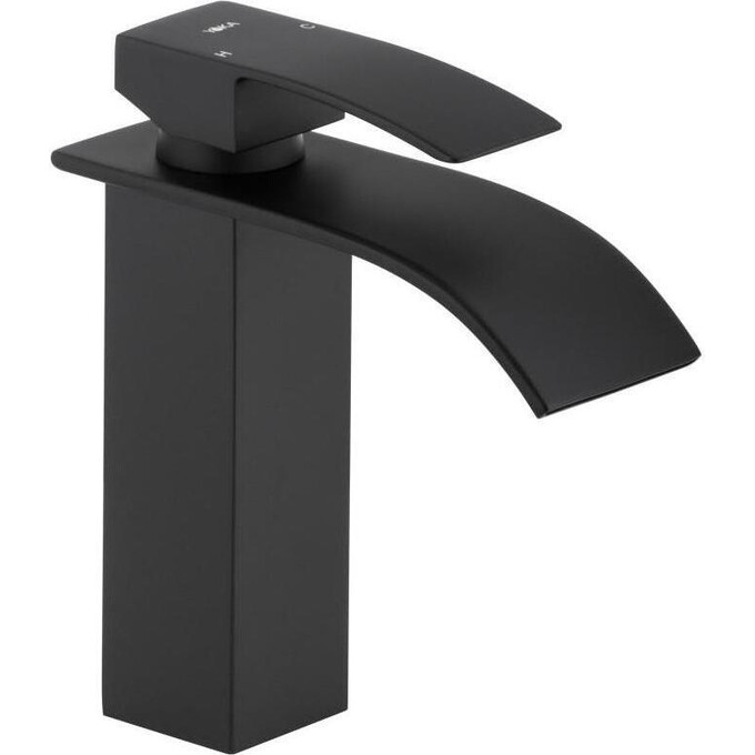 Змішувач для раковини Yoka Niagara 24 Black BU.NIAGARA 24-BLK (чорний, з каскадним виливом), Колір виробника: чорний, фото 