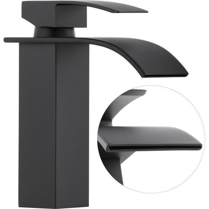 Змішувач для раковини Yoka Niagara 24 Black BU.NIAGARA 24-BLK (чорний, з каскадним виливом), Колір виробника: чорний, фото , изображение 3