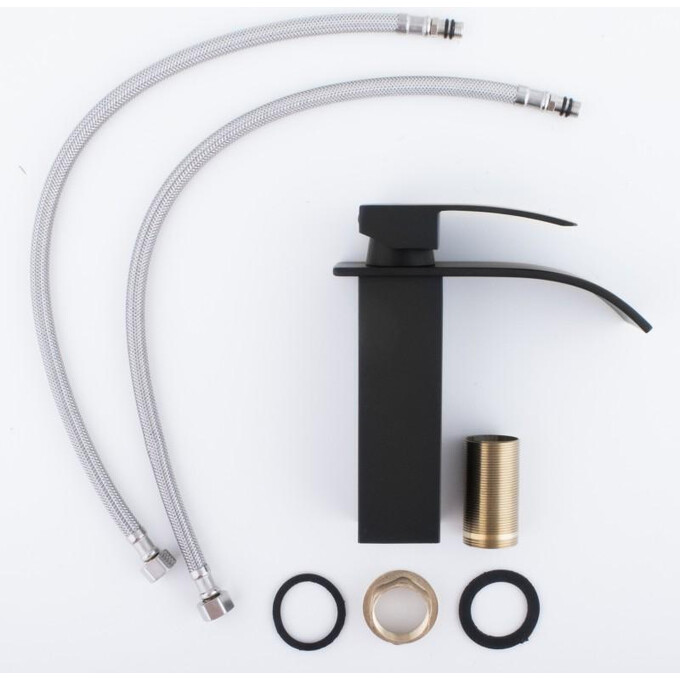 Змішувач для раковини Yoka Niagara 24 Black BU.NIAGARA 24-BLK (чорний, з каскадним виливом), Колір виробника: чорний, фото , изображение 7