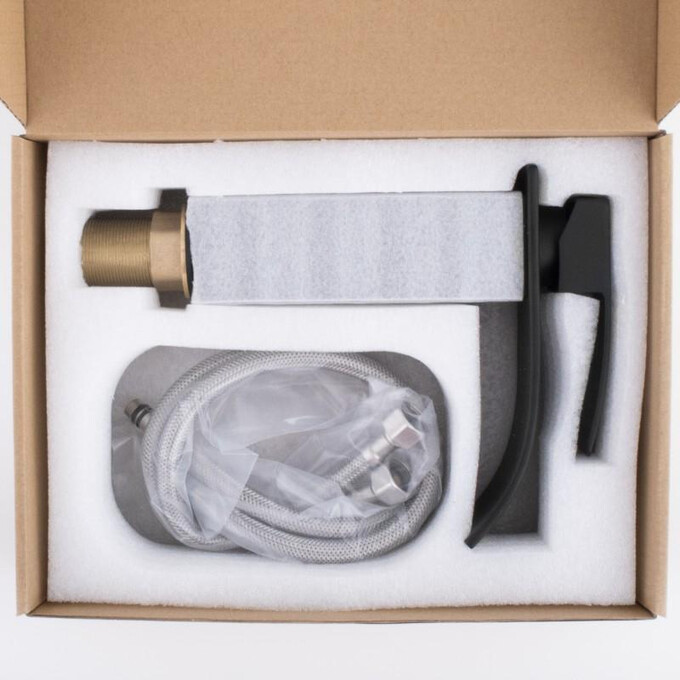 Змішувач для раковини Yoka Niagara 24 Black BU.NIAGARA 24-BLK (чорний, з каскадним виливом), Колір виробника: чорний, фото , изображение 8