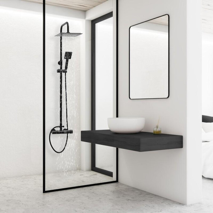 Душова система Yoka Flova 25 Black Matt BP.FLOVA 25 BLK (чорна матова), фото , изображение 3