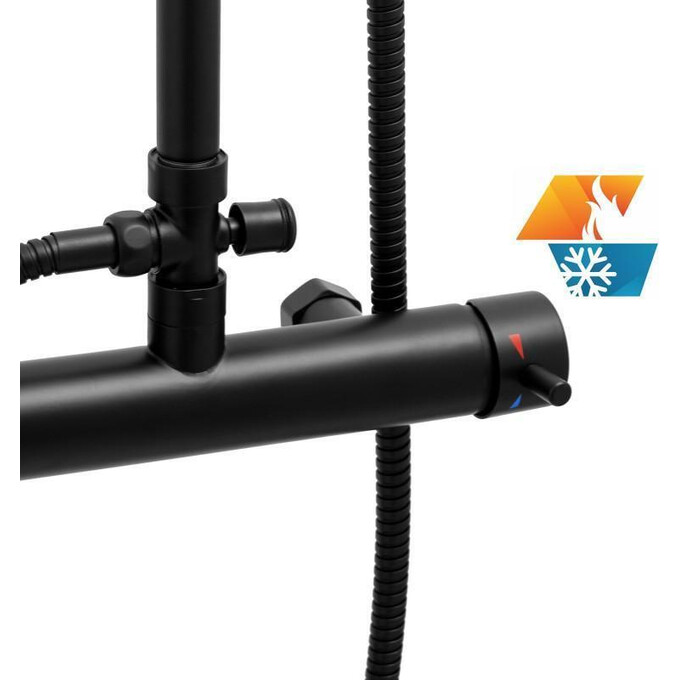 Душова система Yoka Flova 25 Black Matt BP.FLOVA 25 BLK (чорна матова), фото , изображение 6