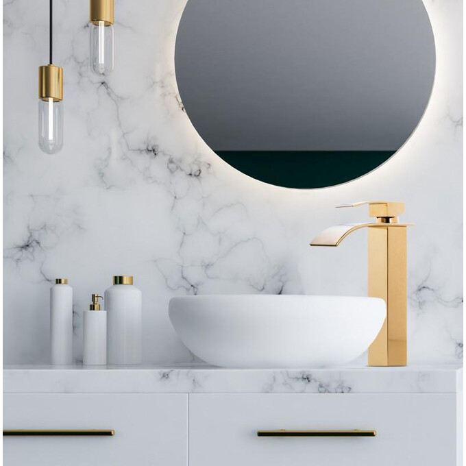 Змішувач для раковини Yoka Niagara 36 Gold BU.NIAGARA 36 GLD (золотий, з високим каскадним виливом), Колір виробника: золото, фото , изображение 3