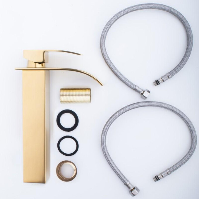 Змішувач для раковини Yoka Niagara 36 Gold BU.NIAGARA 36 GLD (золотий, з високим каскадним виливом), Колір виробника: золото, фото , изображение 6