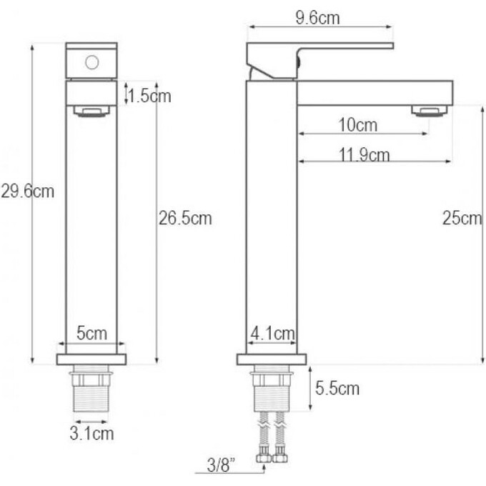 Змішувач для раковини Yoka Gappo 36 Chrome BU.GAPPO 36 (високий), Колір виробника: хром, фото , изображение 10