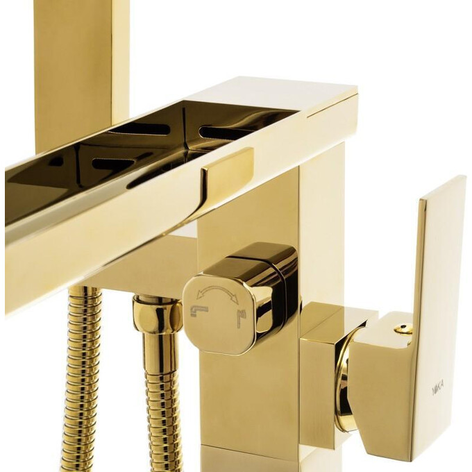 Змішувач для ванни Yoka Roma Gold BP.ROMA-GLD (золотий, підлоговий з каскадним виливом), Колір виробника: золото, фото , изображение 5