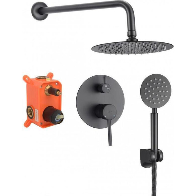 Душевая система скрытого монтажа Yoka Studio Black Matt BP.STUDIO 30 BLK (черная матовая), фото 