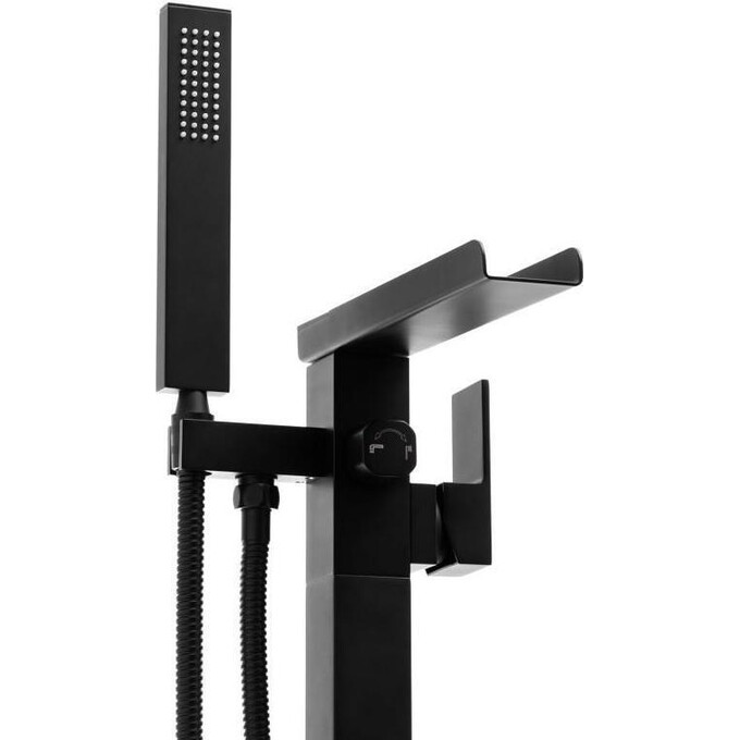 Змішувач для ванни Yoka Roma Black Matt BP.ROMA-BLK (чорний матовий, підлоговий з каскадним виливом), Колір виробника: чорний матовий, фото , изображение 4