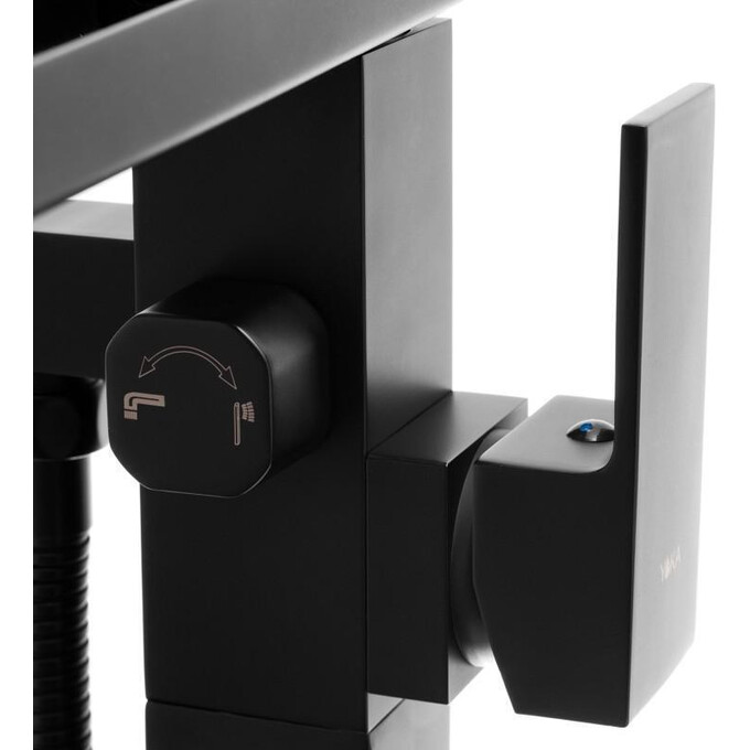 Змішувач для ванни Yoka Roma Black Matt BP.ROMA-BLK (чорний матовий, підлоговий з каскадним виливом), Колір виробника: чорний матовий, фото , изображение 8