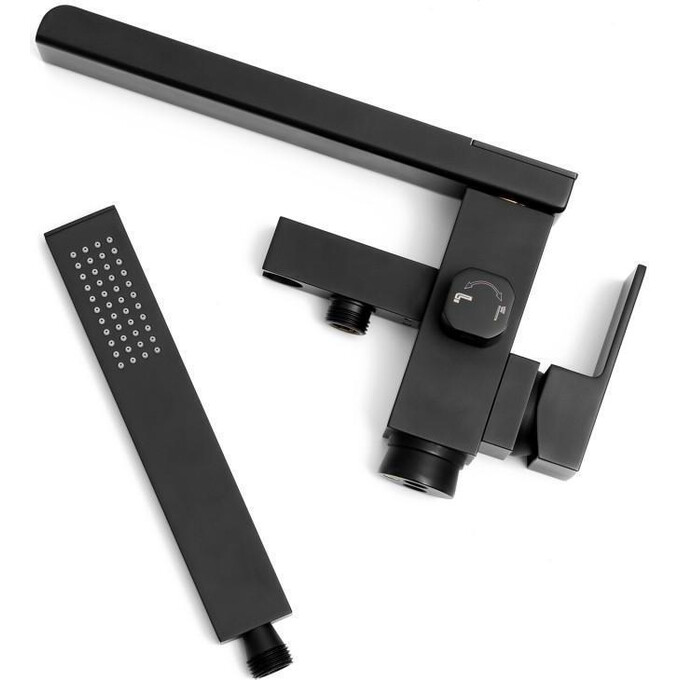 Змішувач для ванни Yoka Roma Black Matt BP.ROMA-BLK (чорний матовий, підлоговий з каскадним виливом), Колір виробника: чорний матовий, фото , изображение 10