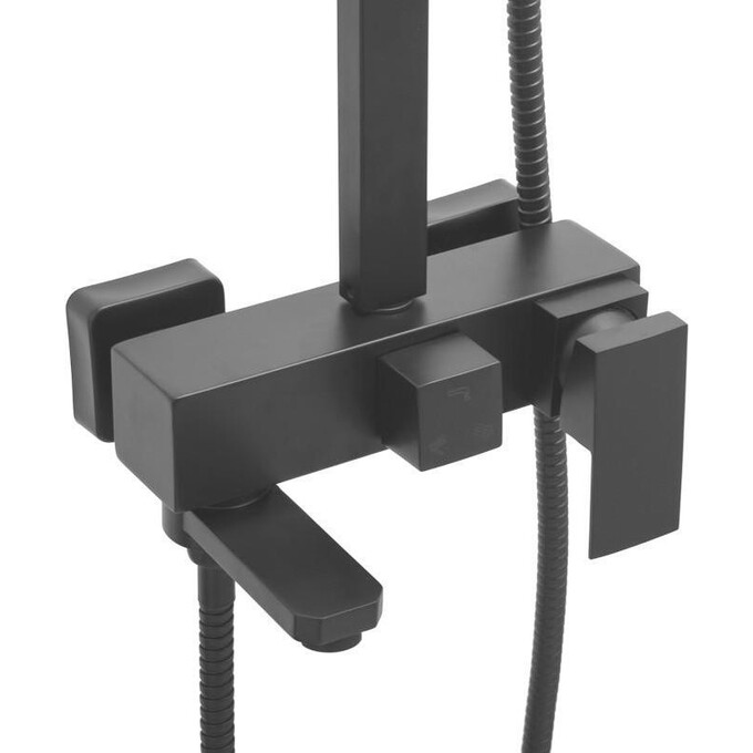 Душова система Yoka Cube 25 Black BP.CUBE-25-BLK (чорна, з виливом), Колір виробника: чорний, фото , изображение 5