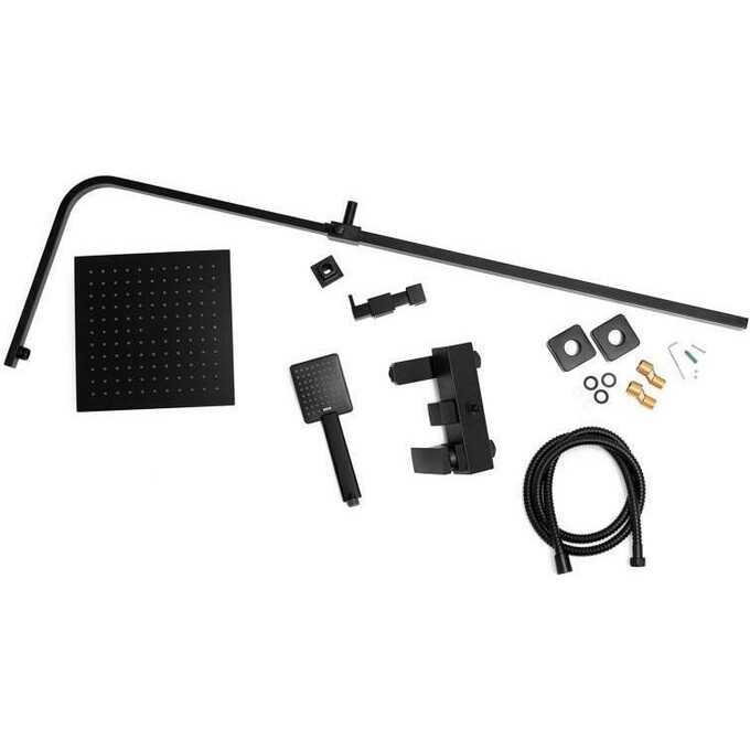 Душова система Yoka Cube 25 Black BP.CUBE-25-BLK (чорна, з виливом), Колір виробника: чорний, фото , изображение 8