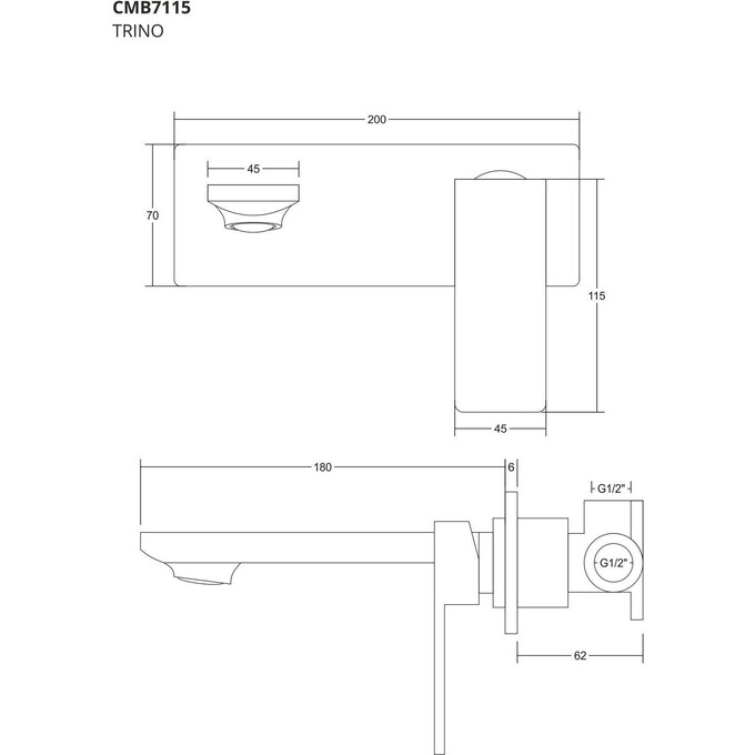 Змішувач прихованого монтажу для умивальника Corsan Trino Chrome CMB7115CH (внутрішня частина у комплекті), Колір виробника: хром, фото , изображение 4