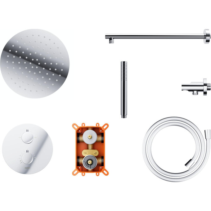 Термостатическая душевая система скрытого монтажа Corsan Lugo Chrome Z03TCH, Цвет производителя: хром, фото 