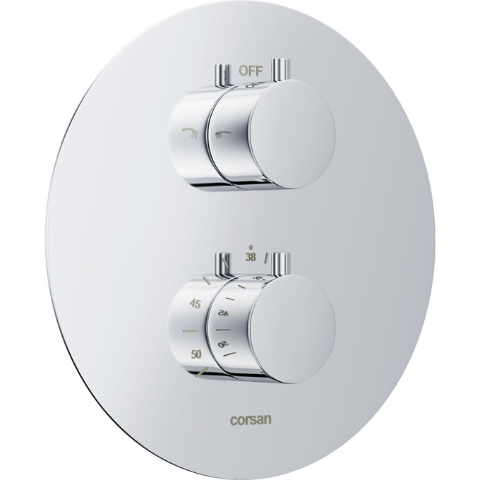 Термостатическая душевая система скрытого монтажа Corsan Lugo Chrome Z03TCH, Цвет производителя: хром, фото 4
