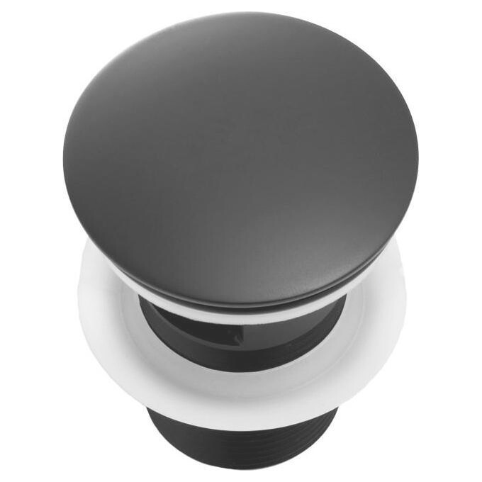 Донний клапан Yoka Klik-Klak Black BK.POP-14-ZP-BLK (чорний матовий, з переливом), Колір виробника: чорний матовий, фото , изображение 2