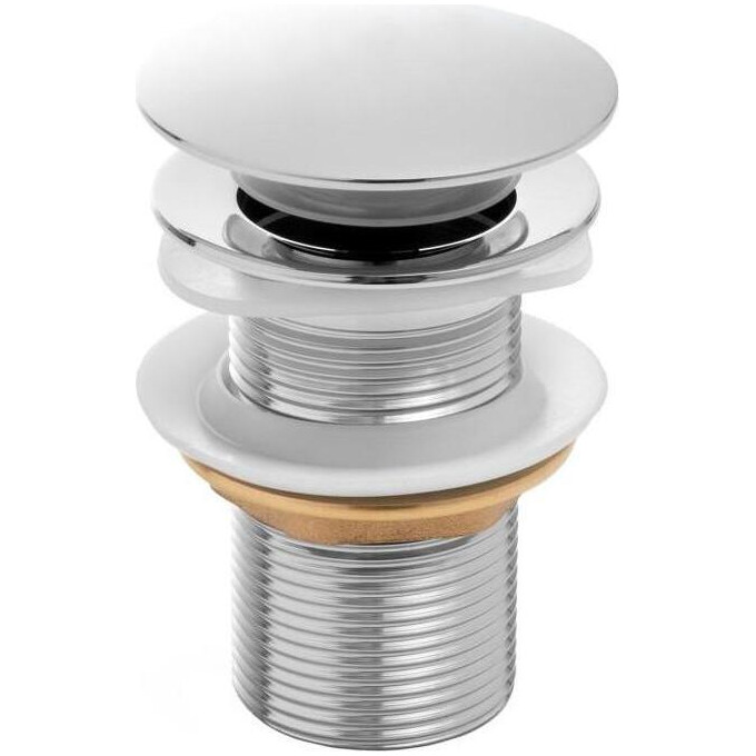 Донний клапан Yoka Klik-Klak Chrome BK.POP-14-BP-CHR (без переливу), Колір виробника: хром, фото 