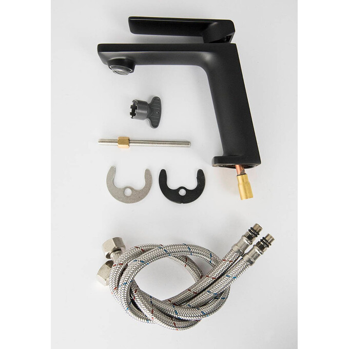 Смеситель для раковины Corsan Trino Black Matt CMB7111BL (черный матовый), Цвет производителя: черный матовый, фото 6