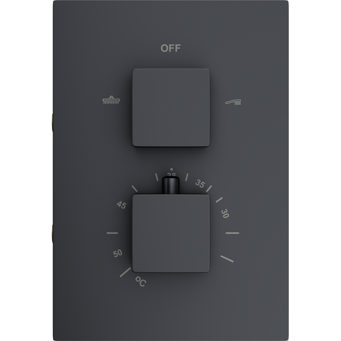 Термостатична душова система прихованого монтажу Corsan Adour Black Z01TBL (чорна), Колір виробника: чорний, фото , изображение 5