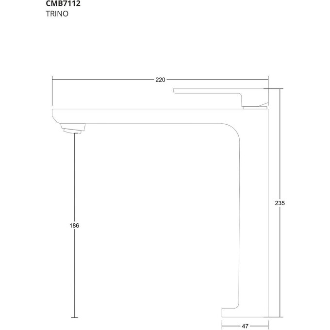 Смеситель для раковины Corsan Trino Black Matt CMB7112BL (черный матовый, высокий), Цвет производителя: черный матовый, фото 6