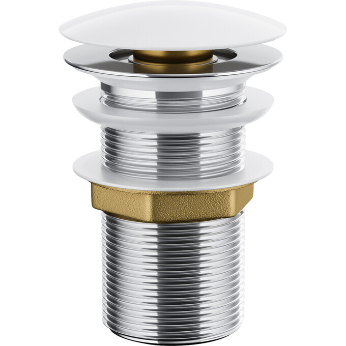 Донный клапан Corsan Klik-Klak White MUKK BIAŁY (белый, без перелива), Цвет производителя: белый глянец, фото 