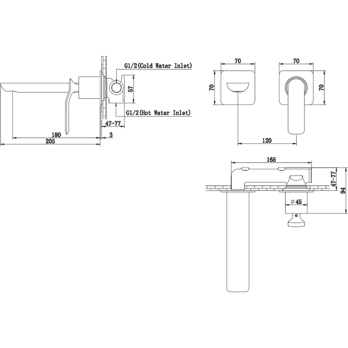 Змішувач прихованого монтажу для умивальника Kohlman Experience Black Matt QW180EB (чорний матовий, внутрішня частина в комплекті), Колір виробника: чорний матовий, фото , изображение 4