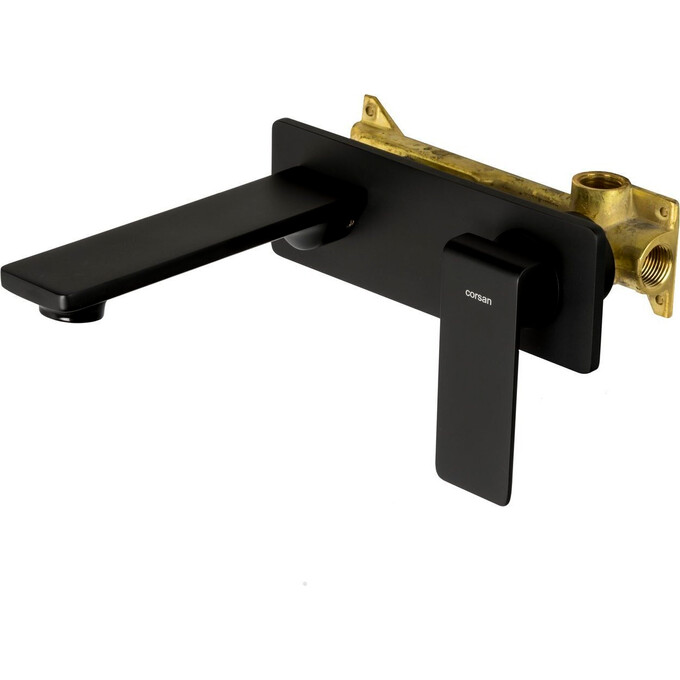 Смеситель скрытого монтажа для умывальника Corsan Trino Black Matt CMB7115BL (черный матовый, внутренняя часть в комплекте), Цвет производителя: черный матовый, фото 5