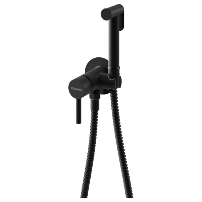 Гигиенический душ со смесителем Kohlman Axel Black QW135AB (черный матовый), Цвет производителя: черный матовый, фото 