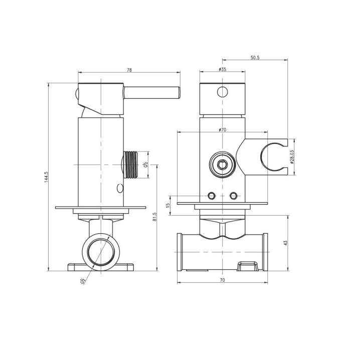 Гигиенический душ со смесителем Kohlman Axel Black QW135AB (черный матовый), Цвет производителя: черный матовый, фото 2
