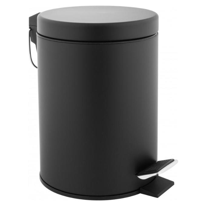 Відро для сміття Yoka Labi Black CH.LABI-BLK (чорне, 3 л, з педаллю та кришкою), фото 