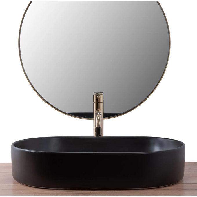 Раковина Rea Nadia Black Matt REA-U1062 (61x38 см, чорна матова, чаша), Доступні розміри: 61 x 38, Колір виробника: чорний матовий, фото , изображение 3